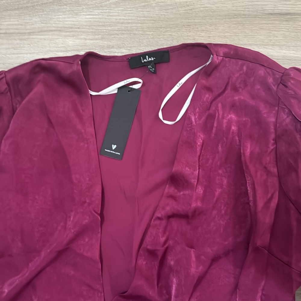 Lulus Satin Warp dress Purple Magneta Size XL - Picture 10 of 13